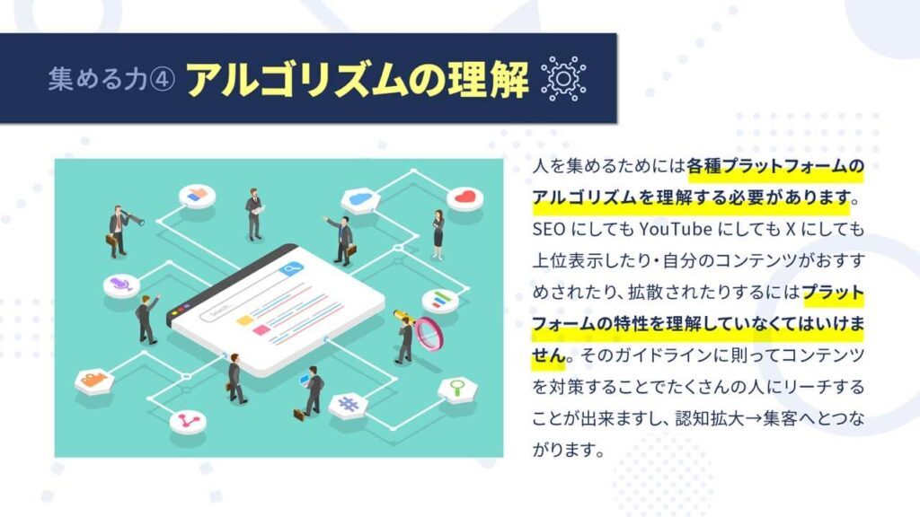 マーケティングに関するビジネスセミナーのスライド